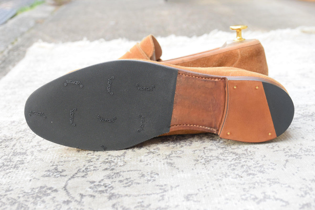 Crockett&Jones クロケットアンドジョーンズ｜UNITED ARROWS別注｜コインローファー スエード ライトブラウン UK7 / 25.5cm W3626