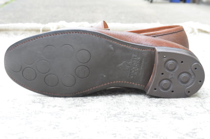 【リフト交換済み】CROCKETT&JONES クロケットアンドジョーンズ Boston2 ボストン2 ハーフサドル コインローファー シティソール 濃茶 / ブラウンUK5.5 / 24.0cm【W3498】