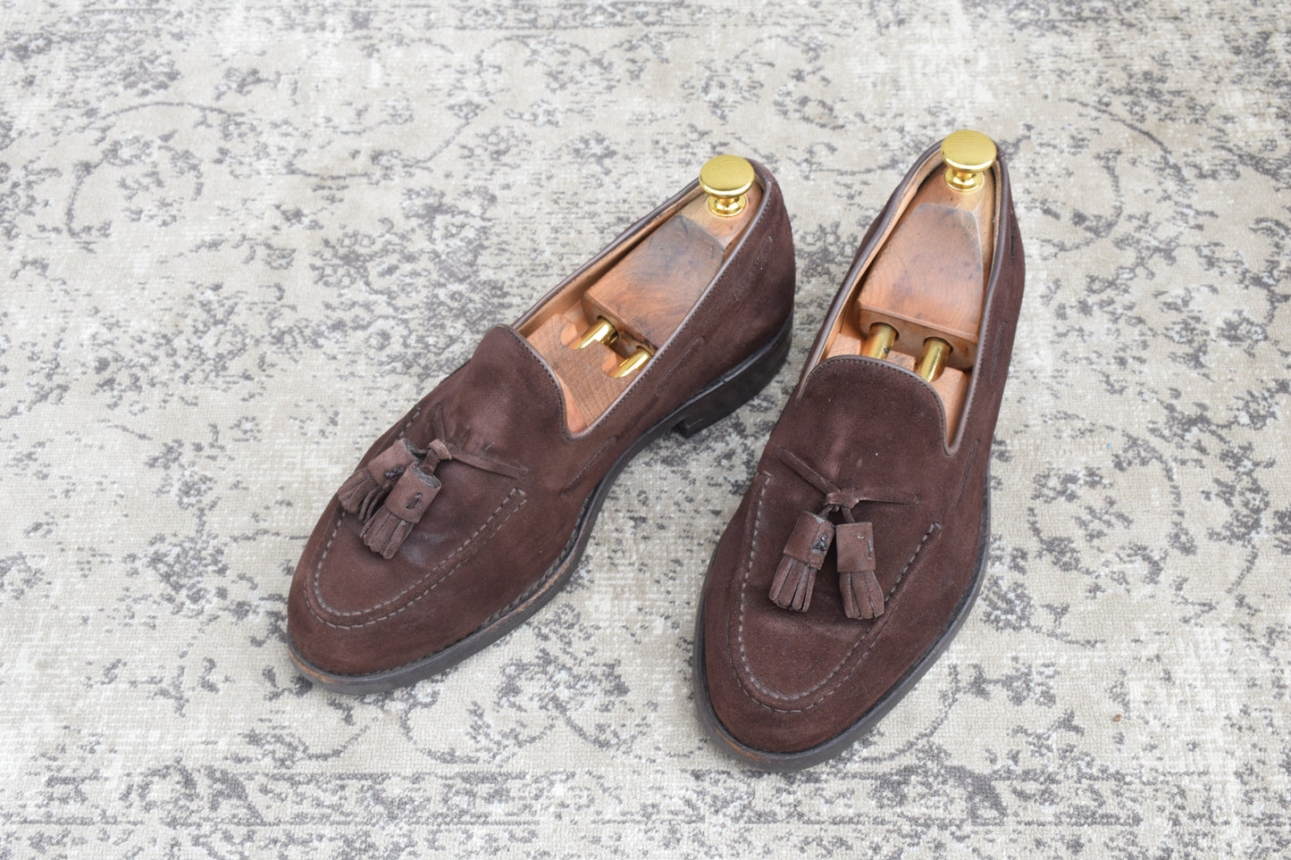 Berwick1707 バーウィック 4951 タッセルローファー スエード ダイナイトソール 濃茶 ブラウンUK6 / 25.0cm【Ｗ3500】