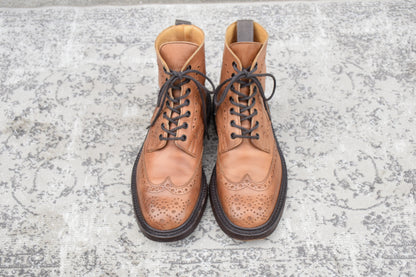 Tricker's トリッカーズ｜MALTON モールトン M2508｜カントリーブーツ フルブローグ エイコーン系ブラウン UK6 / 25cm ダブルレザーソール 英国製 W3632