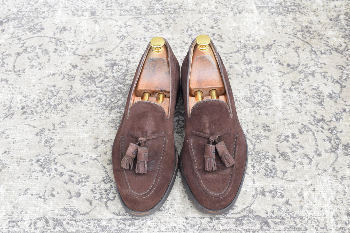 Berwick1707 バーウィック 4951 タッセルローファー スエード ダイナイトソール 濃茶 ブラウンUK6 / 25.0cm【Ｗ3500】