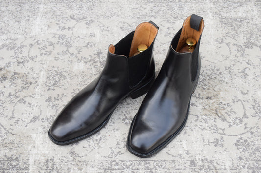 Crockett&Jones クロケットアンドジョーンズ｜Paul Smith ポールスミス別注｜チェルシーブーツ サイドゴア ブラック UK6.5E / 25cm レザーソール W3633