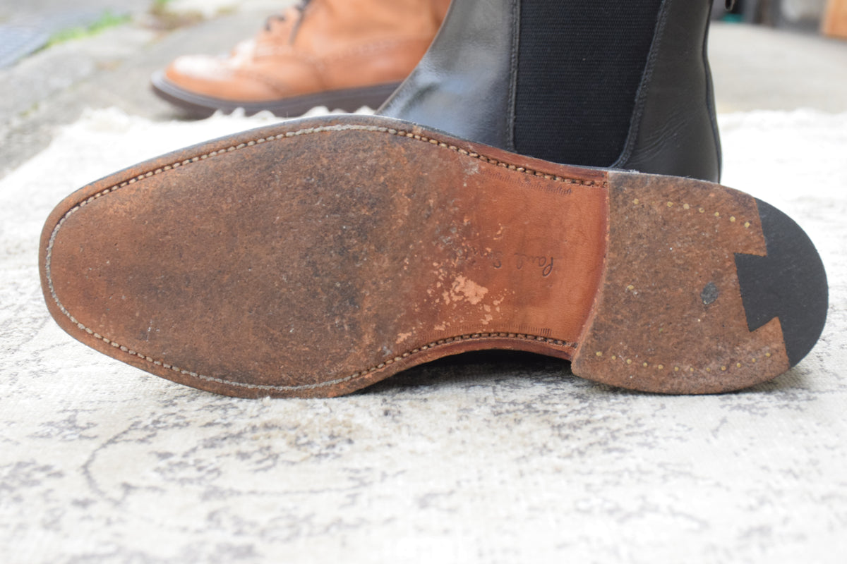 Crockett&Jones クロケットアンドジョーンズ｜Paul Smith ポールスミス別注｜チェルシーブーツ サイドゴア ブラック UK6.5E / 25cm レザーソール W3633