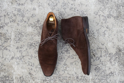 Crockett&Jones クロケットアンドジョーンズ｜TETBURY テットベリー｜スエード チャッカブーツ ダークブラウン UK7E / 25.5cm 348ラスト シティソール 英国製 W3634
