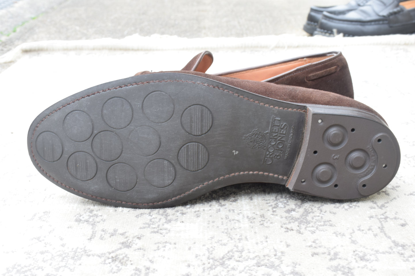 【良品】CROCKETT&JONES クロケットアンドジョーンズ Cavendish3 キャベンディッシュ3 タッセルローファー スエード シティソール 濃茶 ブラウン UK7 / 25.5cm【Ｗ3502】