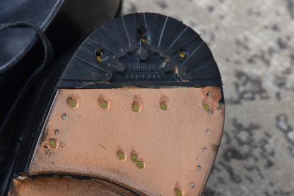 【デッドストック】ITALIAN ARMY イタリア軍 OFFICER SHOES オフィサーシューズ プレーン 外羽根 3アイレット 黒 ブラック 39 / 24.5cm 〜 25.0cm【W3504】