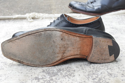 【美品】CROCKETT&JONES クロケットアンドジョーンズ WESTBOURNE ウェストボーン パンチドキャップ 内羽根 黒 ブラックUK5.5 / 24.0cm【W3505】