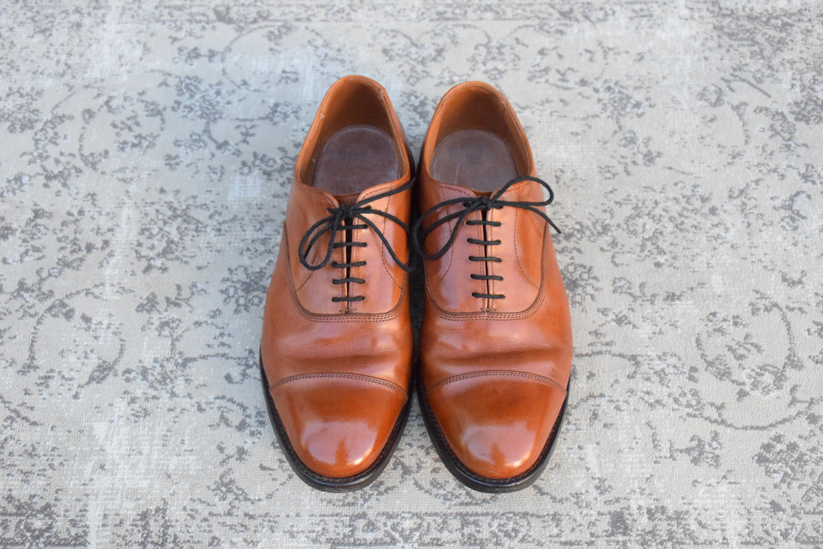 Allen Edmonds アレンエドモンズ｜PARK AVENUE パークアベニュー｜ストレートチップ 内羽根 ライトブラウン US6.5E / 24.5cm相当 レザーソール USA製 W3640