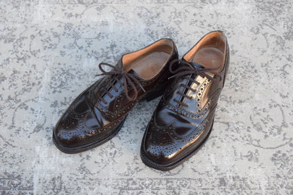 Church's チャーチ｜BURWOOD バーウッド｜フルブローグ 外羽根 ダークブラウン UK6G / 24.5cm 81ラスト 4都市 ポリッシュドバインダーカーフ 英国製 W3641