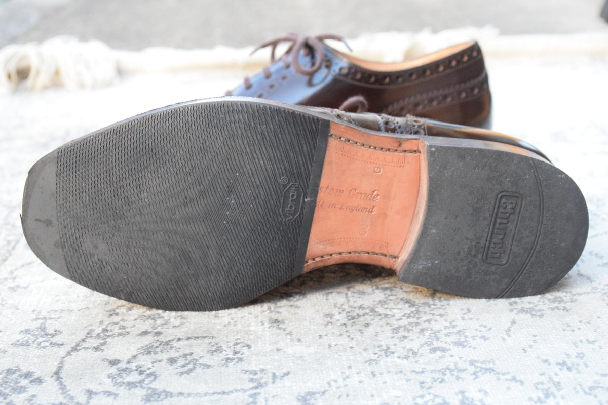 Church's チャーチ｜BURWOOD バーウッド｜フルブローグ 外羽根 ダークブラウン UK6G / 24.5cm 81ラスト 4都市 ポリッシュドバインダーカーフ 英国製 W3641