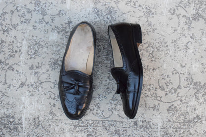 TANINO CRISCI タニノクリスチー｜311 タッセルローファー ウイングチップ ブラック UK7 / 25.5〜26cm イタリア靴 マッケイ製法 W3646