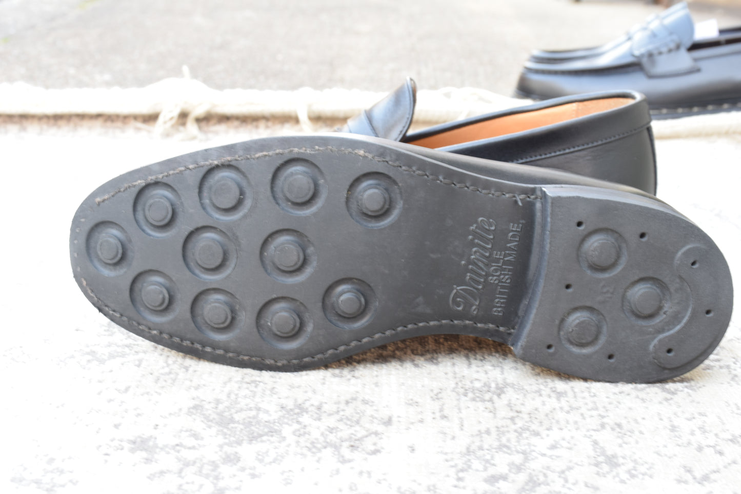【良品】Berwick1707 バーウィック 4545 コインローファー ハーフサドル ダイナイトソール 黒 ブラック UK5 / 24.0cm【W3513】