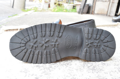 【極美品】Berwick1707 バーウィック 5293 コインローファー ビーフサドル ヴィブラムヴィライトソール 黒 ブラック UK5.5 / 24.5cm【W3514】