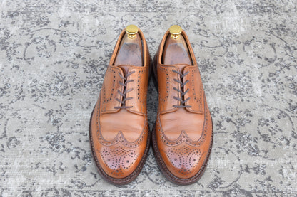 Crockett&Jones クロケットアンドジョーンズ PEMBROKE ペンブローク ウイング 外羽根 メダリオン ブローグ 茶 ブラウン UK6 / 24.5cm【W3515】