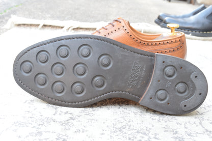 Crockett&Jones クロケットアンドジョーンズ PEMBROKE ペンブローク ウイング 外羽根 メダリオン ブローグ 茶 ブラウン UK6 / 24.5cm【W3515】