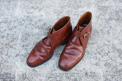 Crockett&Jones クロケットアンドジョーンズ｜ALDERSHOT オルダーショット｜シングルモンク チャッカブーツ 赤茶 UK7 / 25.5cm リッジウェイソール 英国靴 W3650