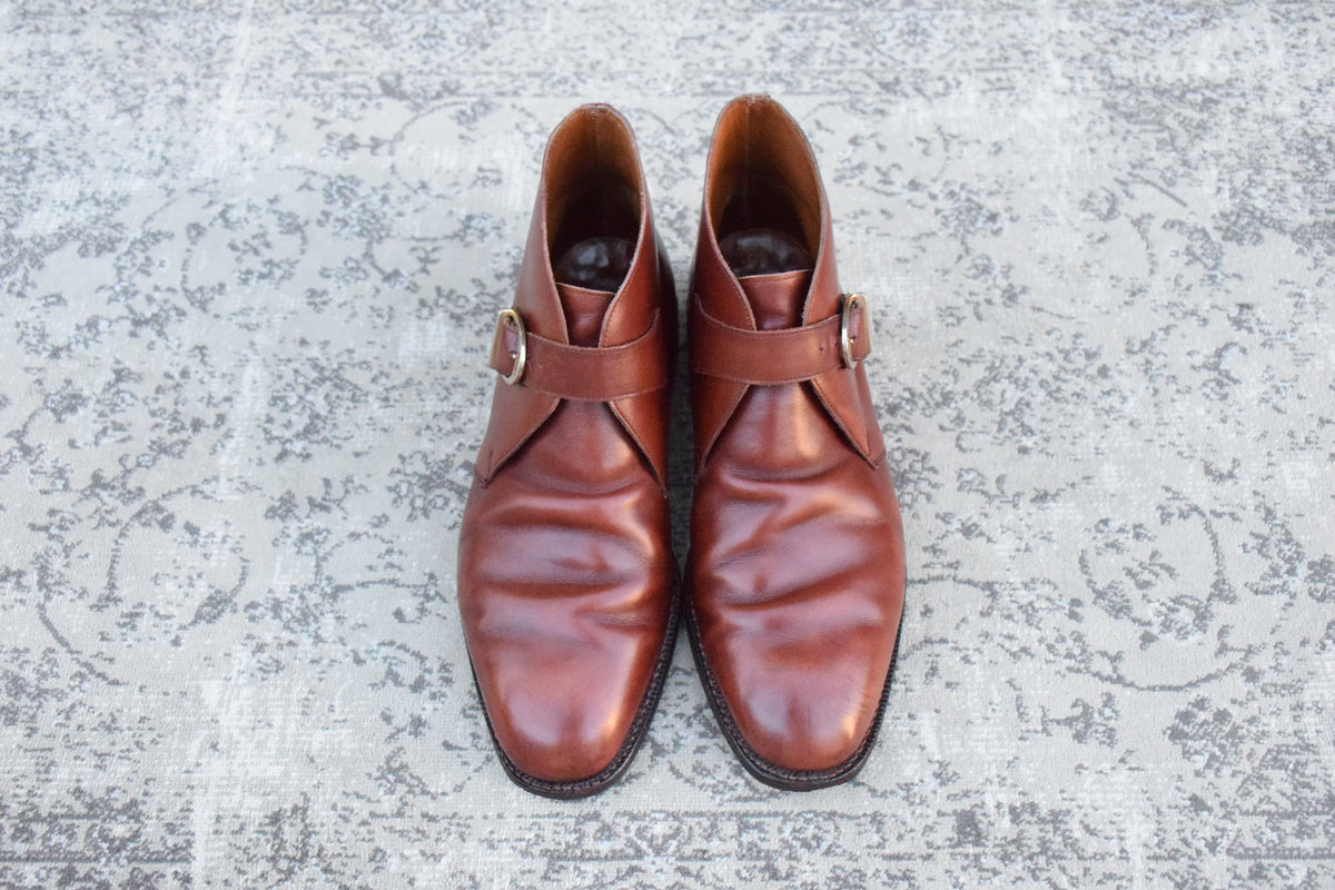 Crockett&Jones クロケットアンドジョーンズ｜ALDERSHOT オルダーショット｜シングルモンク チャッカブーツ 赤茶 UK7 / 25.5cm リッジウェイソール 英国靴 W3650