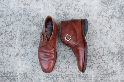 Crockett&Jones クロケットアンドジョーンズ｜ALDERSHOT オルダーショット｜シングルモンク チャッカブーツ 赤茶 UK7 / 25.5cm リッジウェイソール 英国靴 W3650