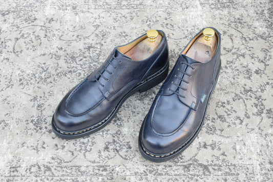 【極美品】Paraboot パラブーツ CHAMBORD シャンボード Uチップ 外羽根 紺 ネイビー UK7 / 25.5cm【Ｗ3520】