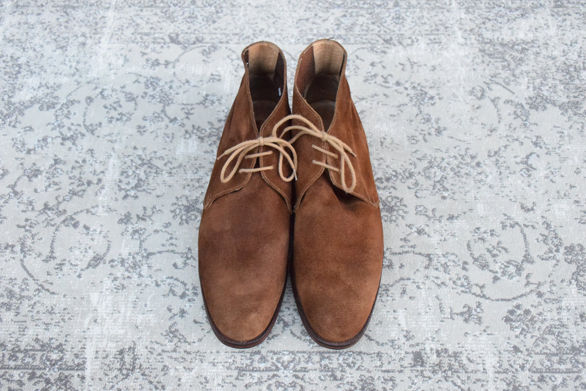 CROCKETT&JONES クロケットアンドジョーンズ｜CHUKKA チャッカ｜ユナイテッドアローズ別注 アンライニング スエード ブラウン UK8.5D 美品 W3652