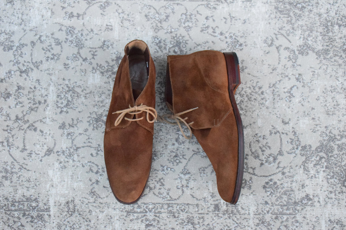 CROCKETT&JONES クロケットアンドジョーンズ｜CHUKKA チャッカ｜ユナイテッドアローズ別注 アンライニング スエード ブラウン UK8.5D 美品 W3652