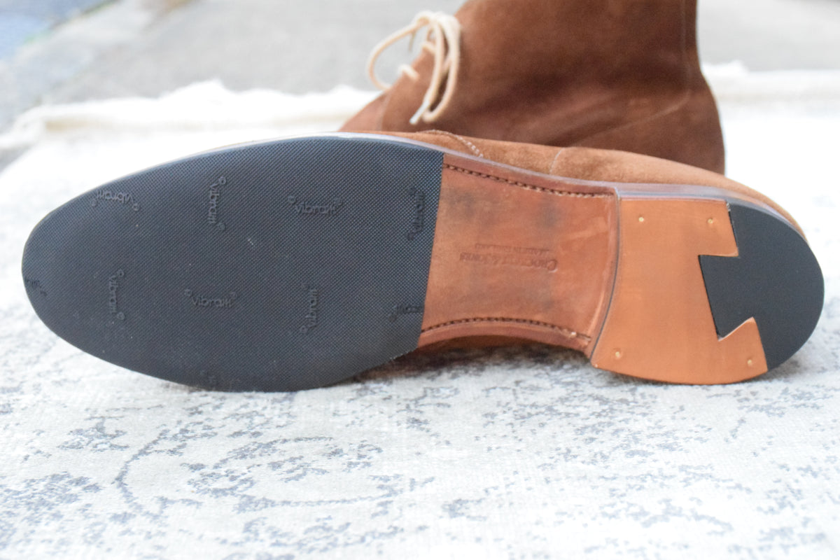 CROCKETT&JONES クロケットアンドジョーンズ｜CHUKKA チャッカ｜ユナイテッドアローズ別注 アンライニング スエード ブラウン UK8.5D 美品 W3652