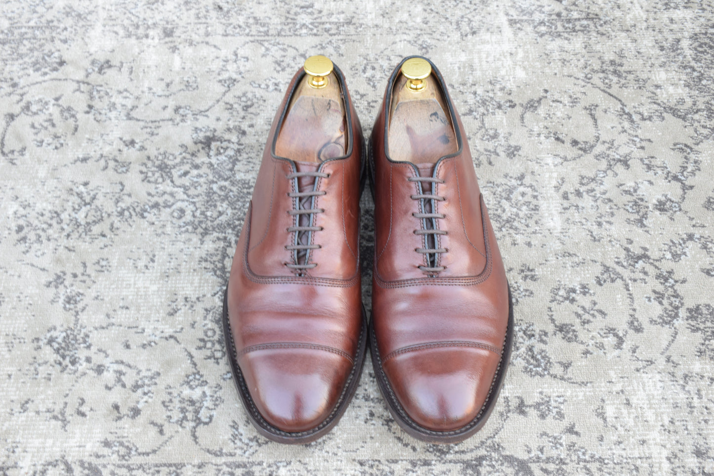 【良品】Allen Edmonds アレンエドモンズ Park Avenue パークアベニュー ストレート 内羽根 6アイレット 茶 ブラウン US8.5 / 26.5cm / Eウィズ【Ｗ3523】