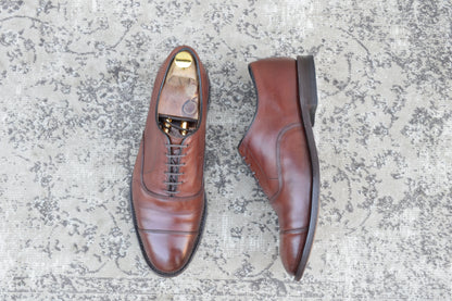 【良品】Allen Edmonds アレンエドモンズ Park Avenue パークアベニュー ストレート 内羽根 6アイレット 茶 ブラウン US8.5 / 26.5cm / Eウィズ【Ｗ3523】