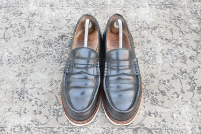 【かかと修理済み】Paraboot パラブーツ REIMS ランス コインローファー ビーフロール カーキ UK9 / 27.5cm【Ｗ3524】