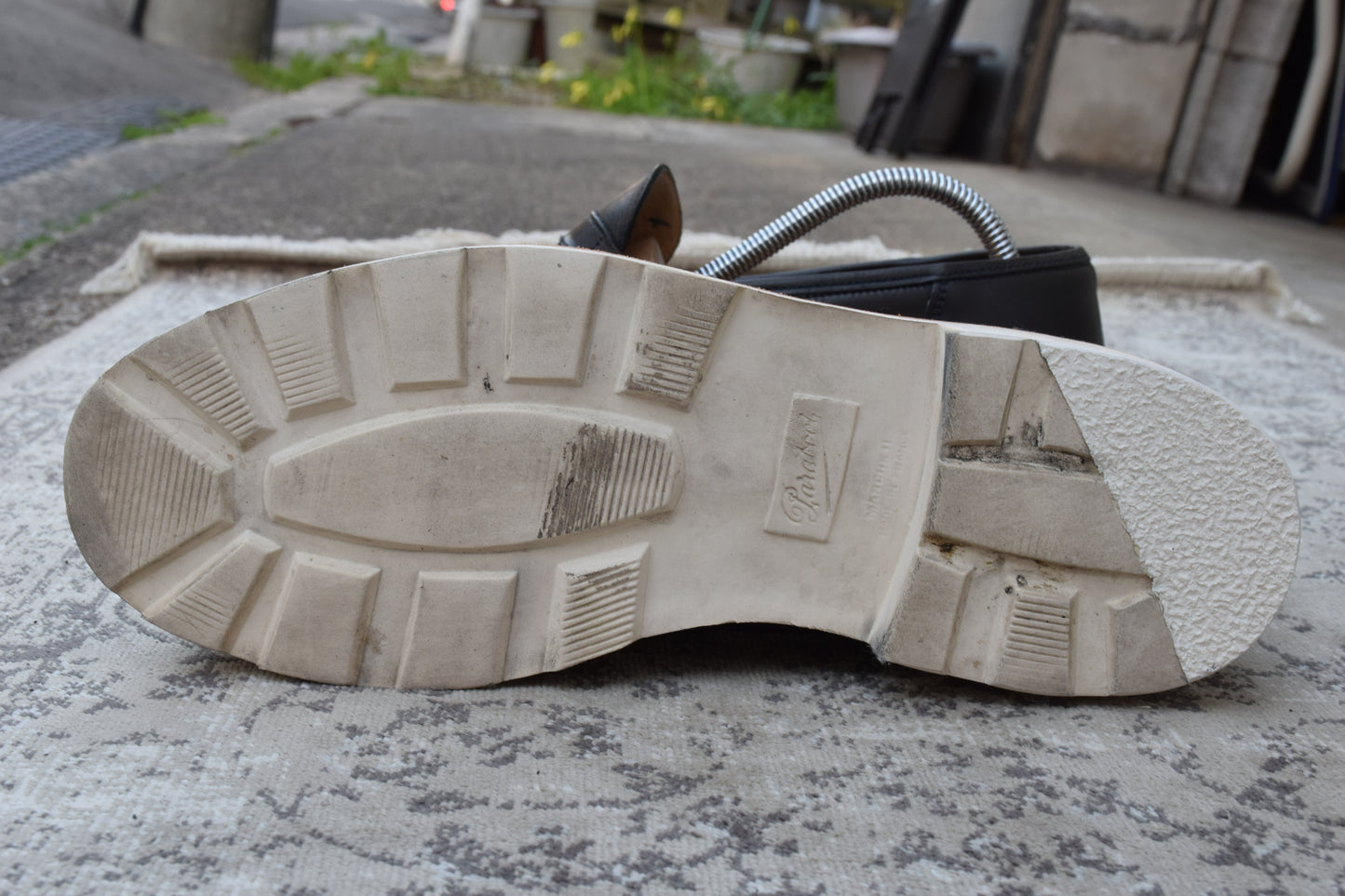 【かかと修理済み】Paraboot パラブーツ REIMS ランス コインローファー ビーフロール カーキ UK9 / 27.5cm【Ｗ3524】