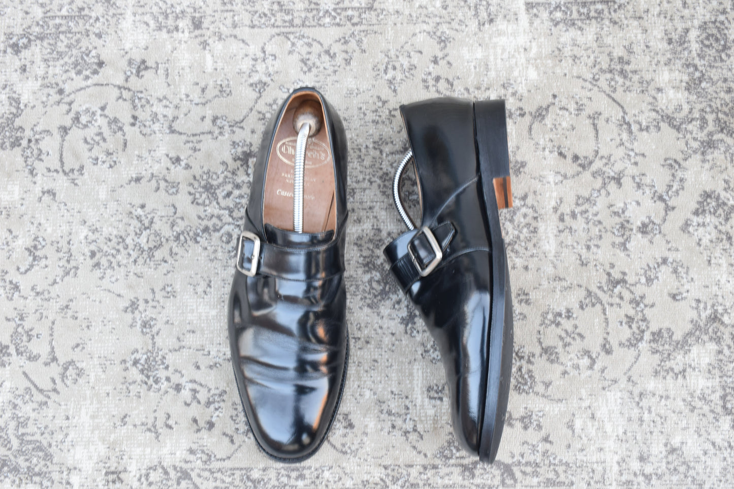 【リフト交換済み】Church's チャーチ WESTBURY ウェストバリー シングルモンク 金具 黒 ブラック UK11 / 29.5cm【Ｗ3525】