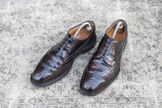 【リフト交換済み】Church's チャーチ GRAFTON グラフトン ウイング 外羽根 メダリオン 茶 ブラウン UK8 / 26.5cm【Ｗ3526】