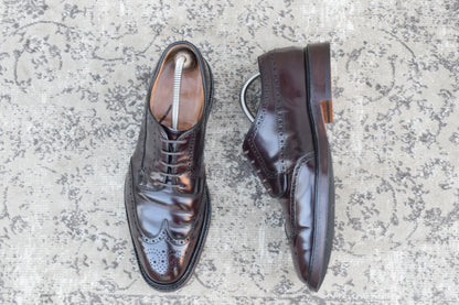 【リフト交換済み】Church's チャーチ GRAFTON グラフトン ウイング 外羽根 メダリオン 茶 ブラウン UK8 / 26.5cm【Ｗ3526】