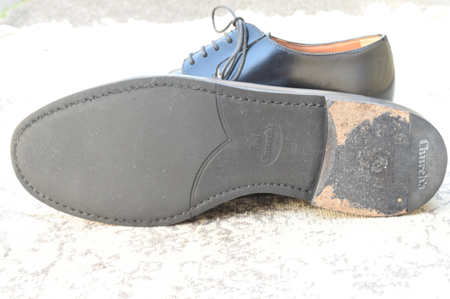 【美品】Church's チャーチ SHANNON シャノン プレーン 外羽根 ポリッシュドバインダーカーフ 黒 ブラック UK36 / 23.0cm【W3528】