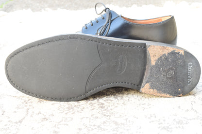 【美品】Church's チャーチ SHANNON シャノン プレーン 外羽根 ポリッシュドバインダーカーフ 黒 ブラック UK36 / 23.0cm【W3528】