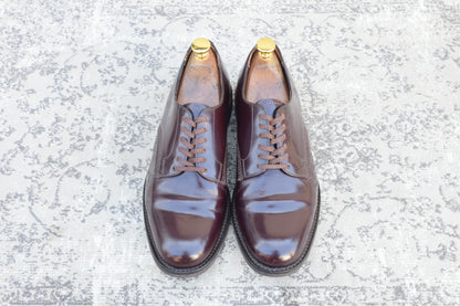 【良品】SANDERS サンダース 1384 OFFICER SHOE オフィサーシューズ プレーン 外羽根 赤茶 バーガンディー UK6 / 25.0cm【W3531】