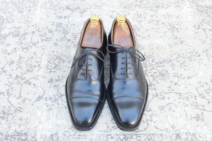 【美品】CROCKETT&JONES クロケットアンドジョーンズ HALLAM ハラム ストレート 内羽根 黒 ブラック UK6 / 24.5cm【W3532】