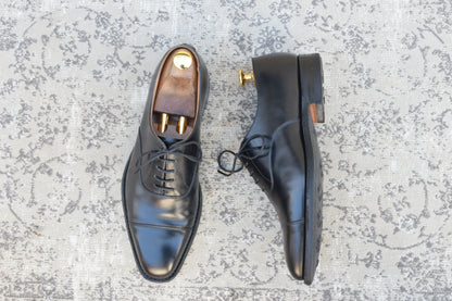 【美品】CROCKETT&JONES クロケットアンドジョーンズ HALLAM ハラム ストレート 内羽根 黒 ブラック UK6 / 24.5cm【W3532】
