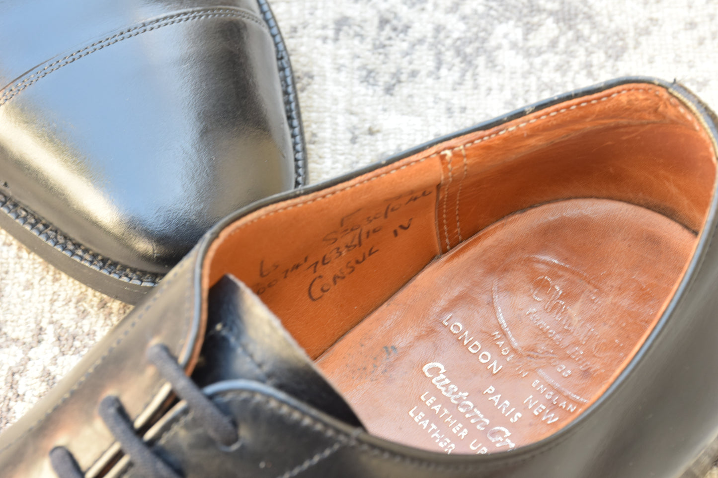 【3都市】Church's チャーチ CONSUL コンサル ストレート 内羽根 73ラスト 黒 ブラック UK6.5 / 25.0cm【W3533】