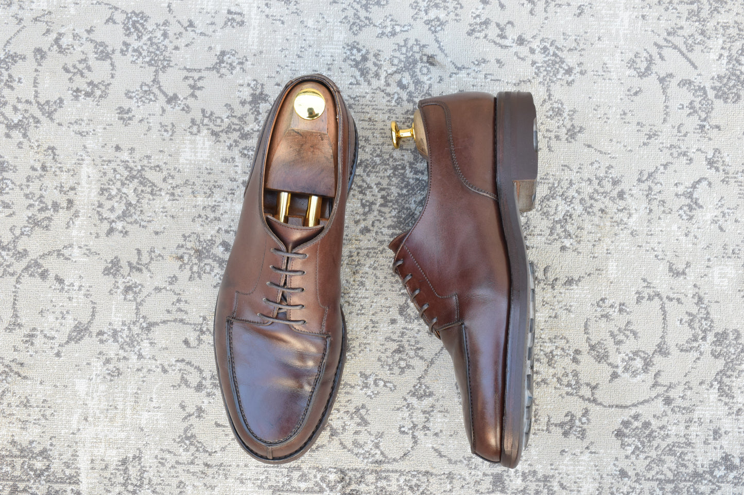 CROCKETT&JONES クロケットアンドジョーンズ MORETON モールトン Vチップ 外羽根 濃茶 ブラウンUK6.5 / 25.0cm【W3534】
