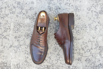 CROCKETT&JONES クロケットアンドジョーンズ MORETON モールトン Vチップ 外羽根 濃茶 ブラウンUK6.5 / 25.0cm【W3534】