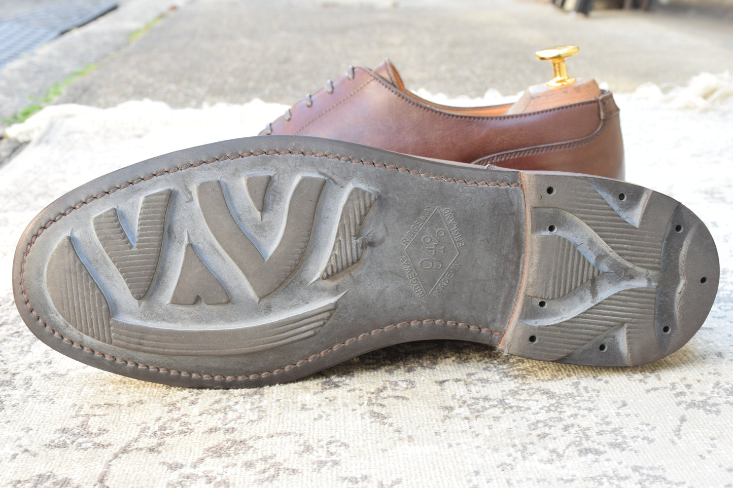 CROCKETT&JONES クロケットアンドジョーンズ MORETON モールトン Vチップ 外羽根 濃茶 ブラウンUK6.5 / 25.0cm【W3534】