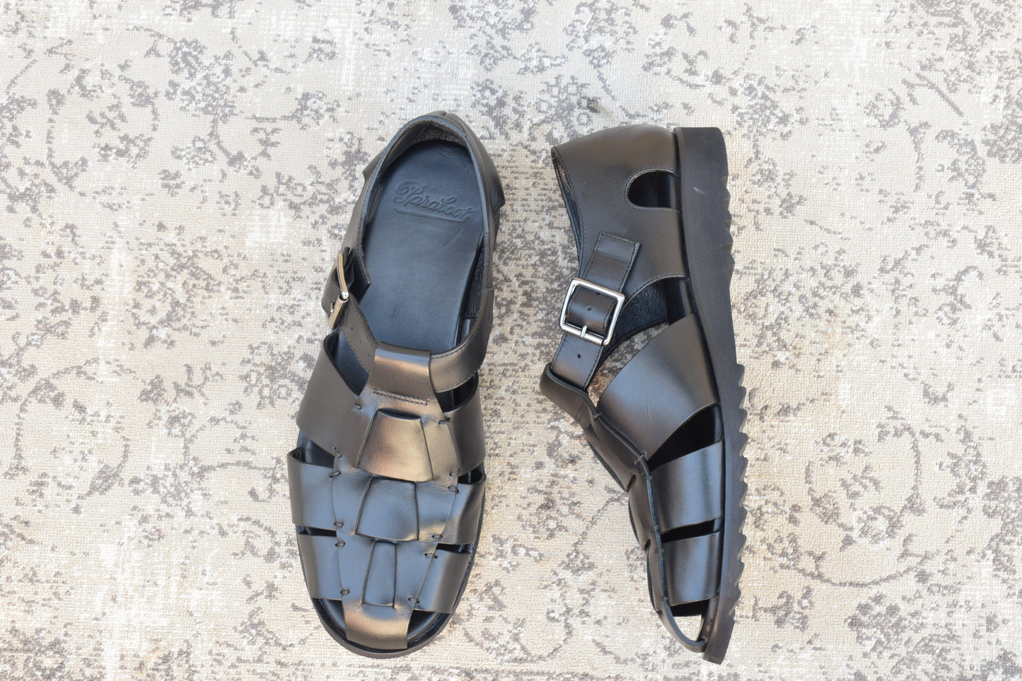 【美品】PARABOOT パラブーツ PACIFIC パシフィック グルカサンダル 黒 ブラック EU43 / 27.5〜28.0cm【W3536】