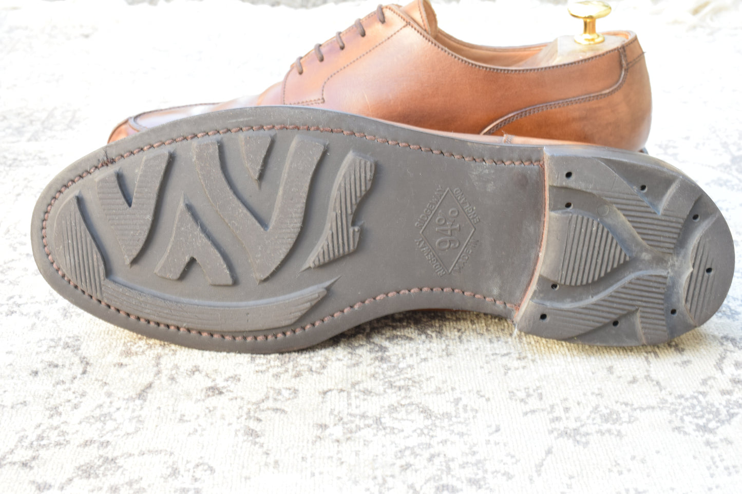 【良品】CROCKETT&JONES クロケットアンドジョーンズ MORETON モールトン Vチップ 外羽根 茶 ブラウン UK8 / 26.5cm【Ｗ3537】