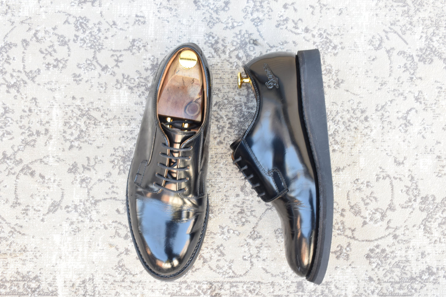 【オールソール済み】DANNER ダナー POSTMAN SHOES ポストマンシューズ プレーン 外羽根 黒 ブラック D4300 US9 / 27.0cm【W3538】