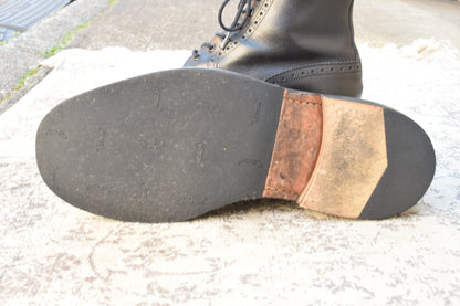 【良品】TRICKER'S トリッカーズ MOLTON モールトン ウイング ブローグ レースアップブーツ M2508 黒 ブラック UK8.5 / 27.0cm【W3540】