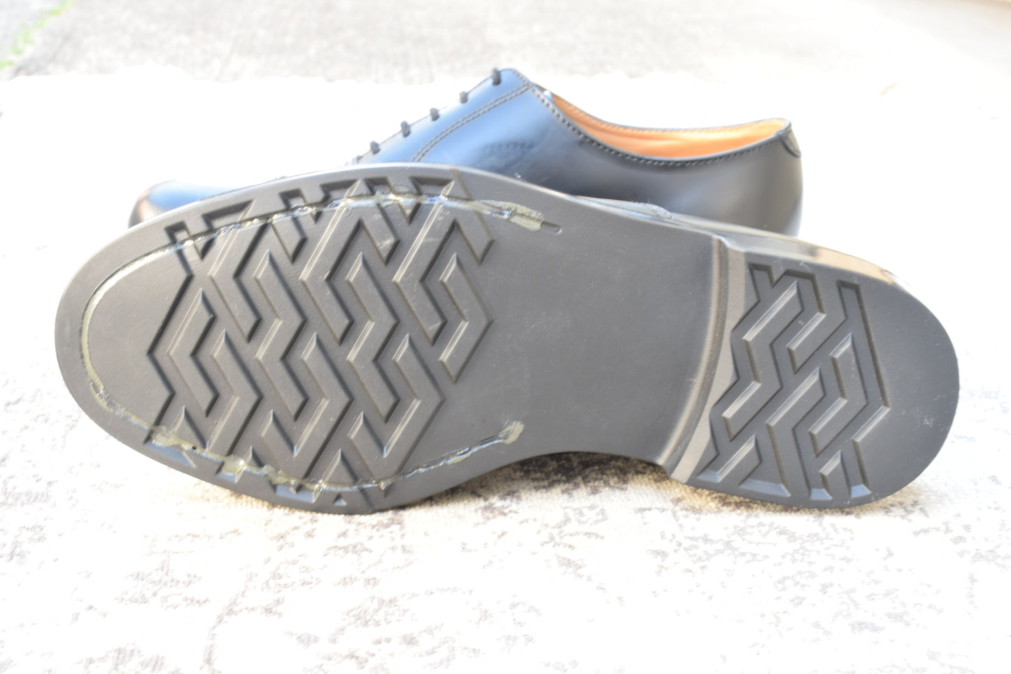 【デッドストック 未使用】BRITISH MILITARY イギリス軍 OFFICER DRESS SHOES オフィサー ドレスシューズ ストレート 内羽根 ガラスレザー 黒 ブラック UK6 / 24.5cm相当【W3491-UK6】