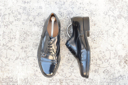 BRITISH MILITARY イギリス軍 OFFICER DRESS SHOES オフィサー ドレスシューズ ストレート 内羽根 ガラスレザー 黒 ブラック UK9 / 27.5cm相当【W3491-UK9】