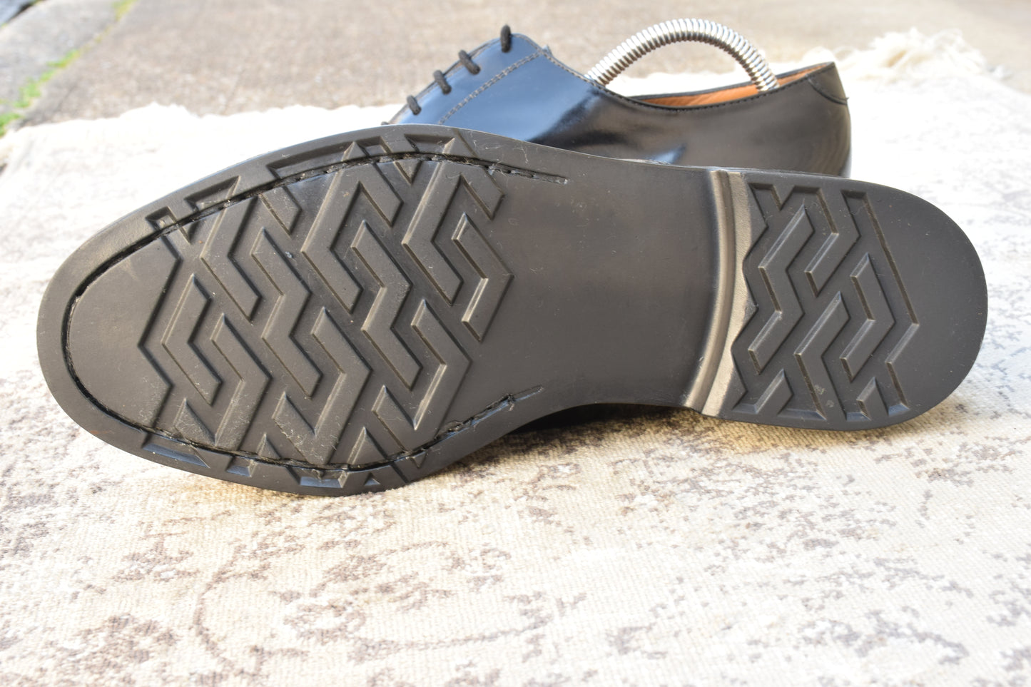 BRITISH MILITARY イギリス軍 OFFICER DRESS SHOES オフィサー ドレスシューズ ストレート 内羽根 ガラスレザー 黒 ブラック UK9 / 27.5cm相当【W3491-UK9】