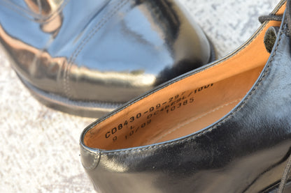 BRITISH MILITARY イギリス軍 OFFICER DRESS SHOES オフィサー ドレスシューズ ストレート 内羽根 ガラスレザー 黒 ブラック UK9 / 27.5cm相当【W3491-UK9】